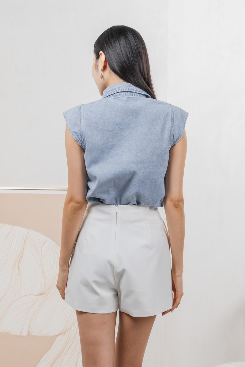 Daisie Denim Cap Sleeves Shirt