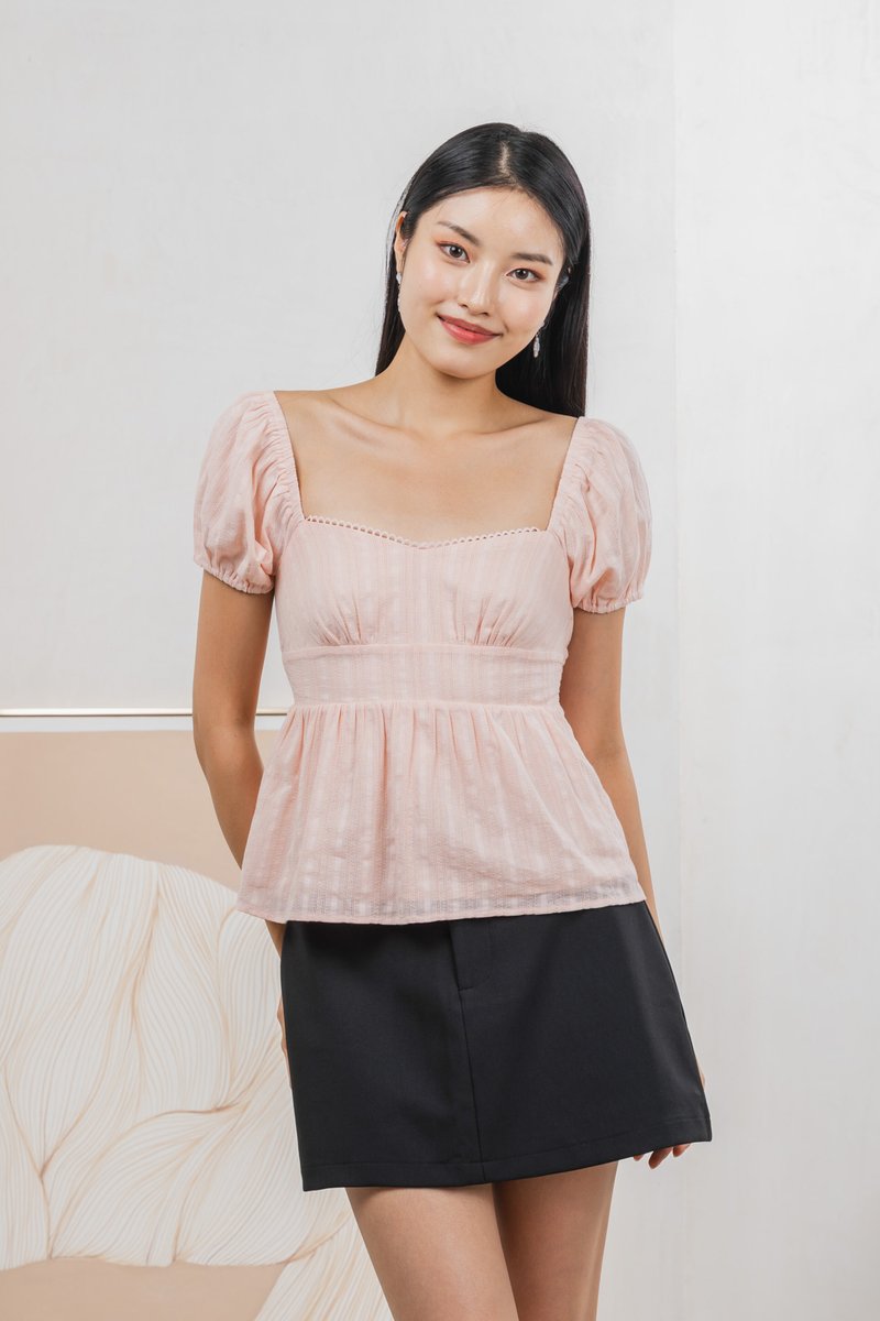 Ethel Broderie Top In Pink