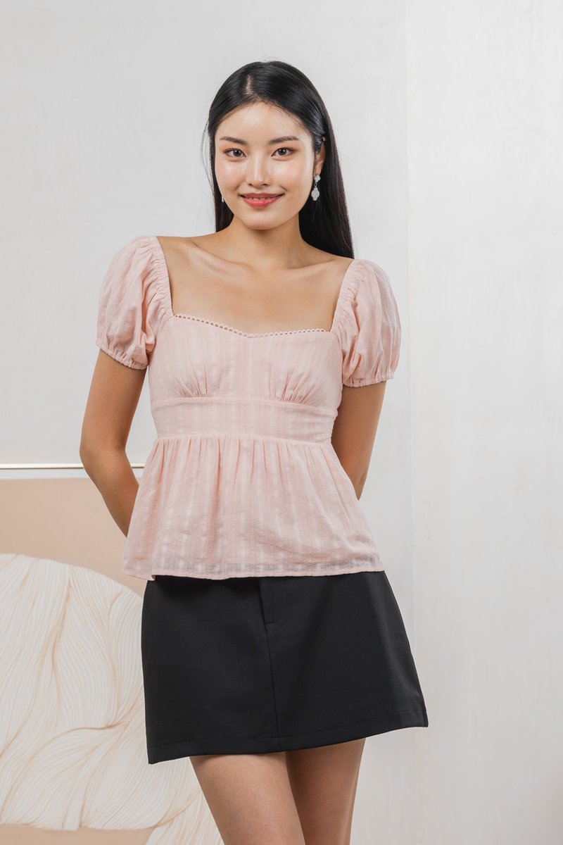 Ethel Broderie Top In Pink