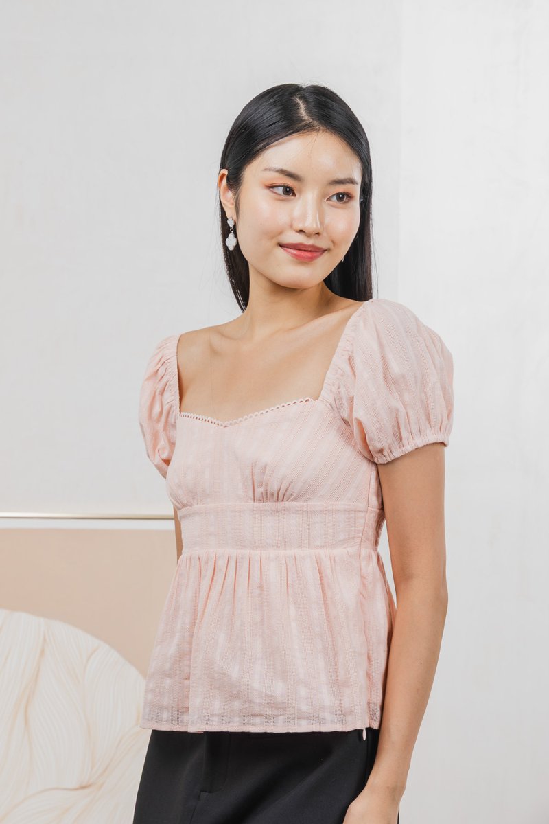 Ethel Broderie Top In Pink