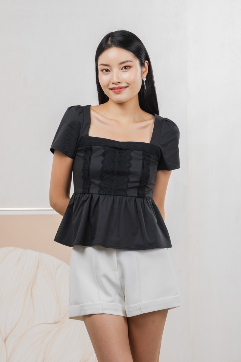 Collins Crochet Top In Black