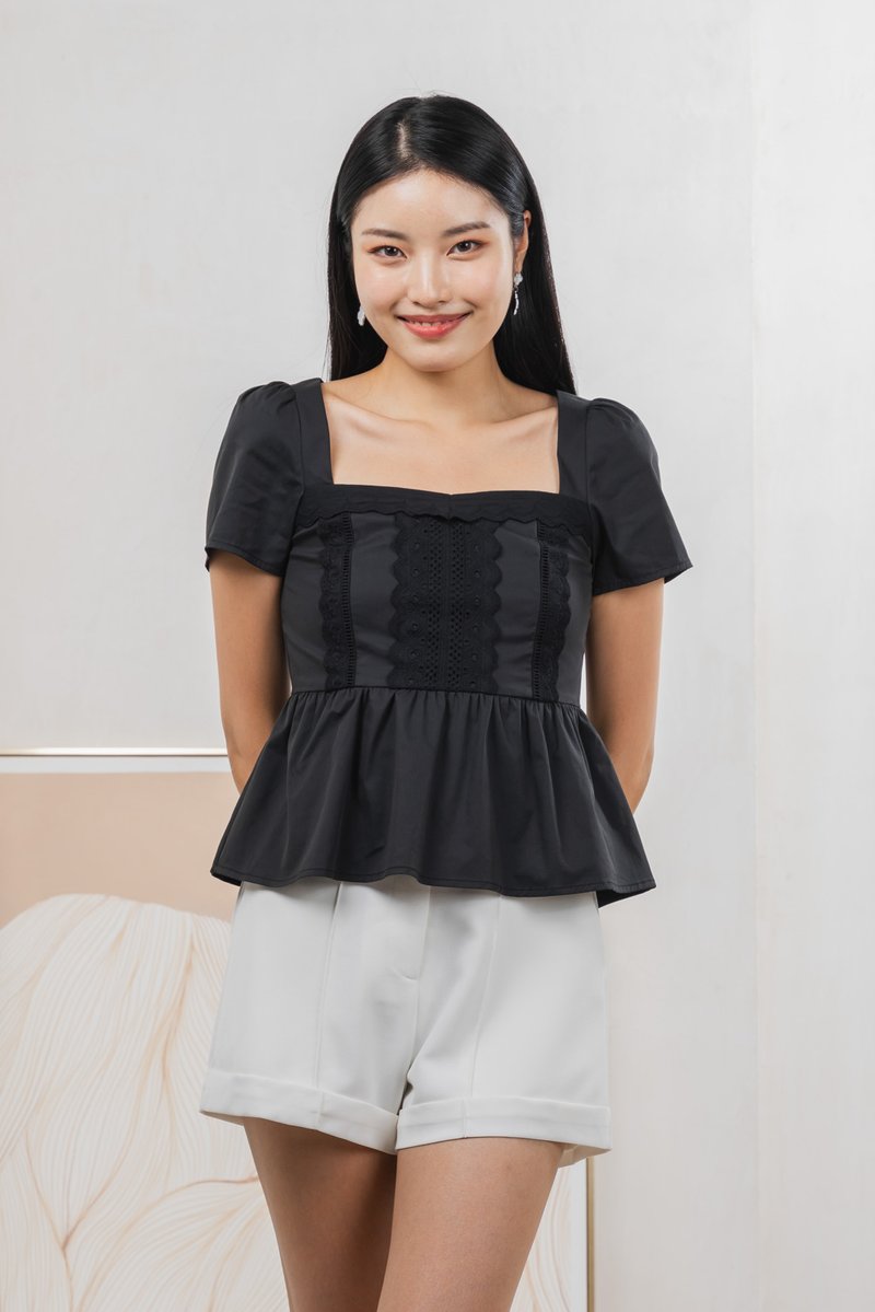 Collins Crochet Top In Black