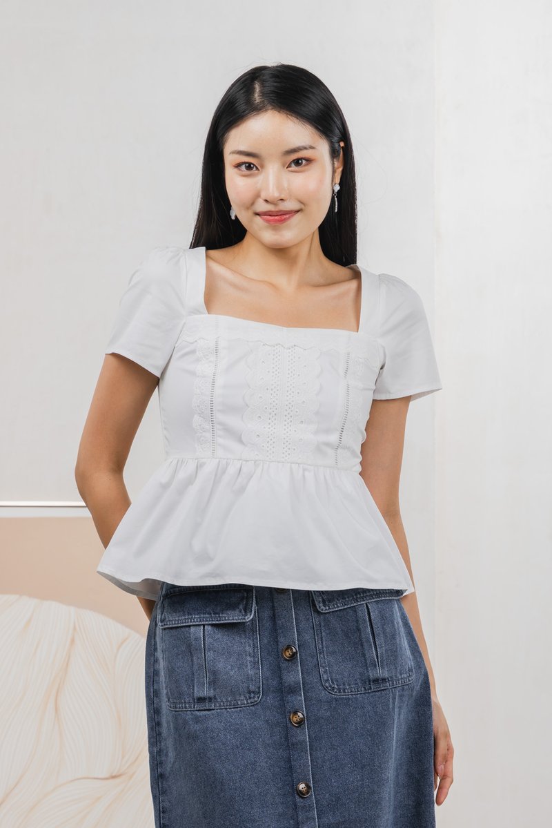 Collins Crochet Top In White