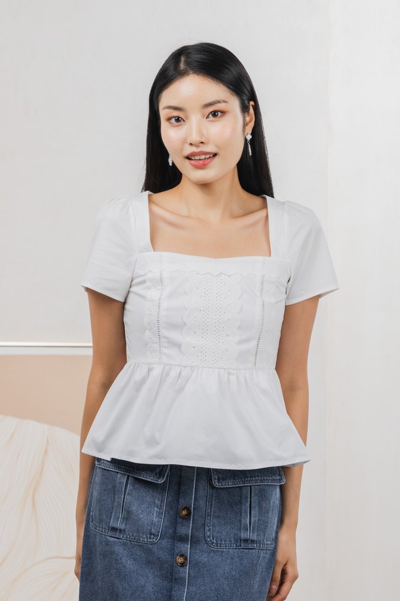 Collins Crochet Top In White