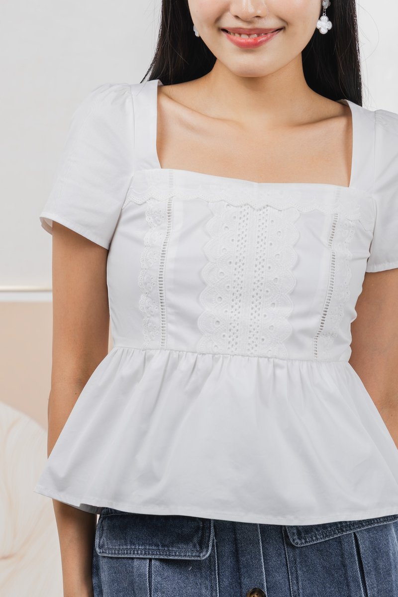 Collins Crochet Top In White