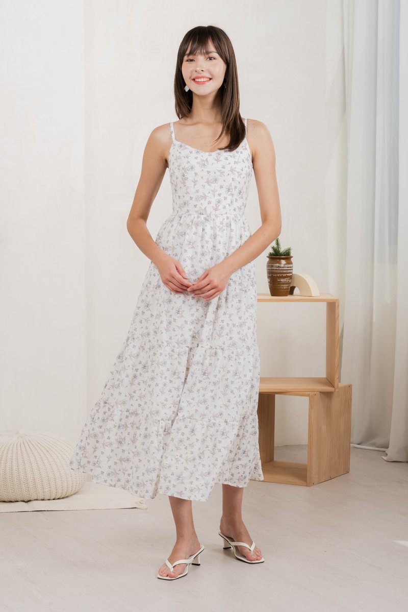 Millis Eyelet Camisole Maxi Dress In White