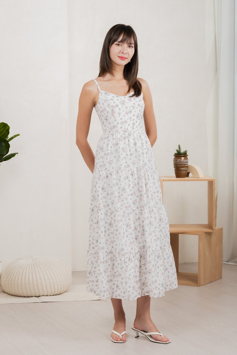 Millis Eyelet Camisole Maxi Dress In White