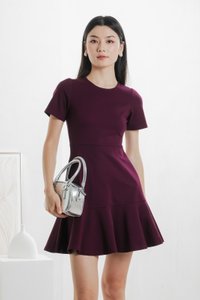 Ciela Cotton Dropwaist Dress In Deep Plum (XS)
