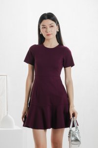 Ciela Cotton Dropwaist Dress In Deep Plum (XS)