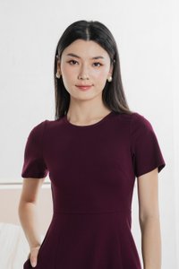 Ciela Cotton Dropwaist Dress In Deep Plum (XS)