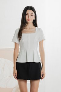 Lyrica Lace Trimmings Button Top In White