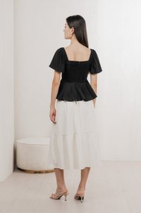 Poise Sweetheart Pleated Top In Black