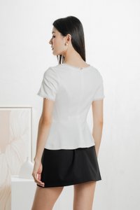 Lyrica Lace Trimmings Button Top In White