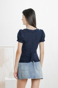 Quinn Cottagecore Top In Navy