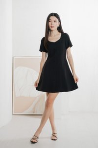 Barbara Buttons Panelled Dress In Black