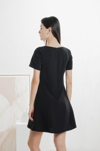 Barbara Buttons Panelled Dress In Black