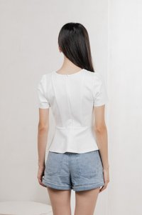Lucien Buttons Cotton Top In White
