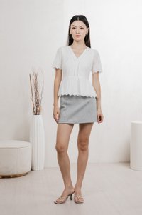 Lindsay Eyelet Top In White