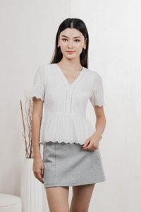 Lindsay Eyelet Top In White