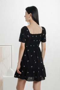 Antonia Ribbon Embroidery Dress In Black (XS)