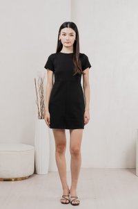 Charley Cotton Panelled Dress In Black