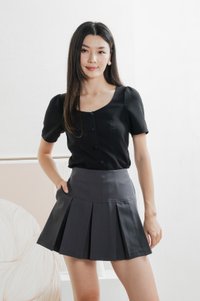Barbara Buttons Panelled Top In Black