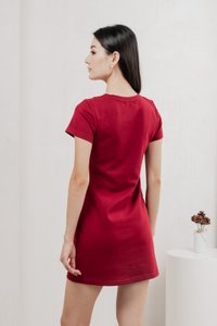 Charley Cotton Panelled Dress In Red