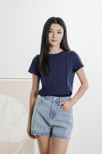 Carrion Panelled Top In Navy