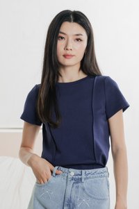 Carrion Panelled Top In Navy
