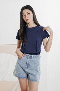 Carrion Panelled Top In Navy