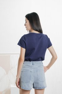 Carrion Panelled Top In Navy