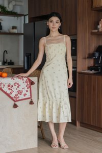 Citrine Floral Camisole Midi Dress