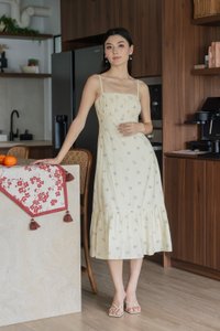 Citrine Floral Camisole Midi Dress