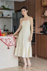 Citrine Floral Camisole Midi Dress