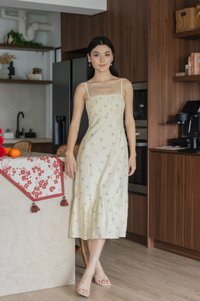 Citrine Floral Camisole Midi Dress