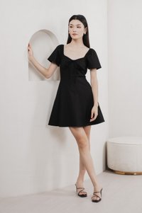 Eugene Ribbon Cotton Dress In Black