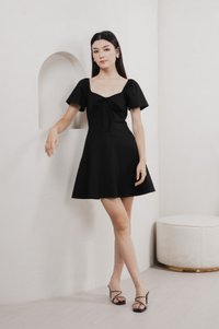 Eugene Ribbon Cotton Dress In Black