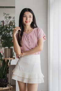 Boyce Buttons Knit Top In Pink