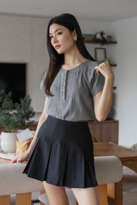 Sherry Pleated Staple Skort In Black (XS)
