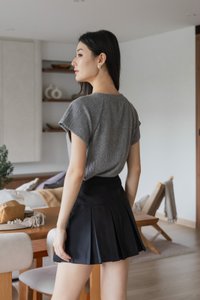 Sherry Pleated Staple Skort In Black (XS)