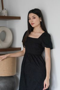 Sookie Eyelet Midi Dress In Black