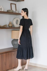 Sookie Eyelet Midi Dress In Black