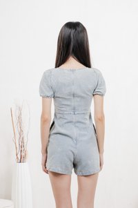 Jane Ribbon Denim Romper