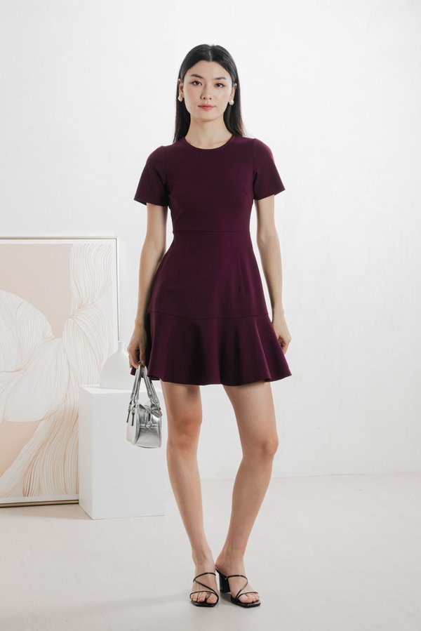 Ciela Cotton Dropwaist Dress In Deep Plum (XS)
