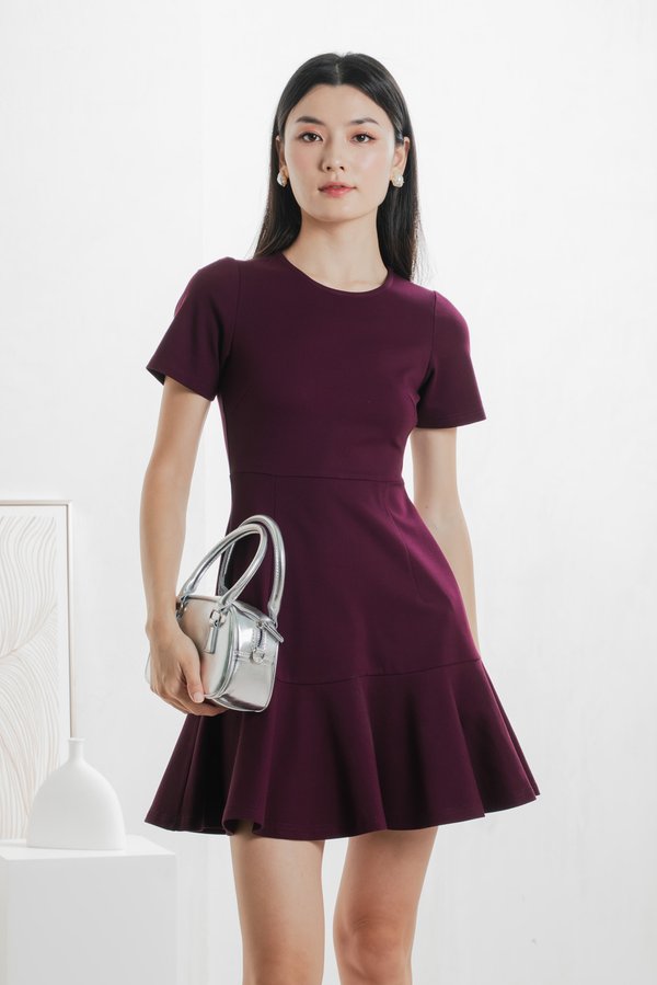 Ciela Cotton Dropwaist Dress In Deep Plum (XS)