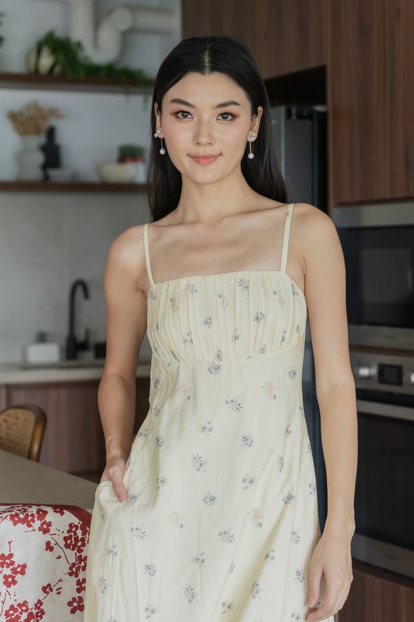 Citrine Floral Camisole Midi Dress