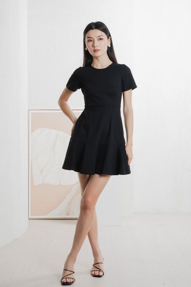Ciela Cotton Dropwaist Dress In Black