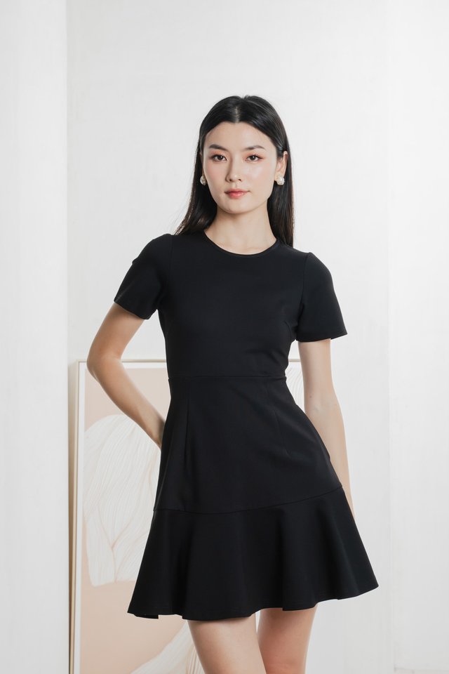 Ciela Cotton Dropwaist Dress In Black