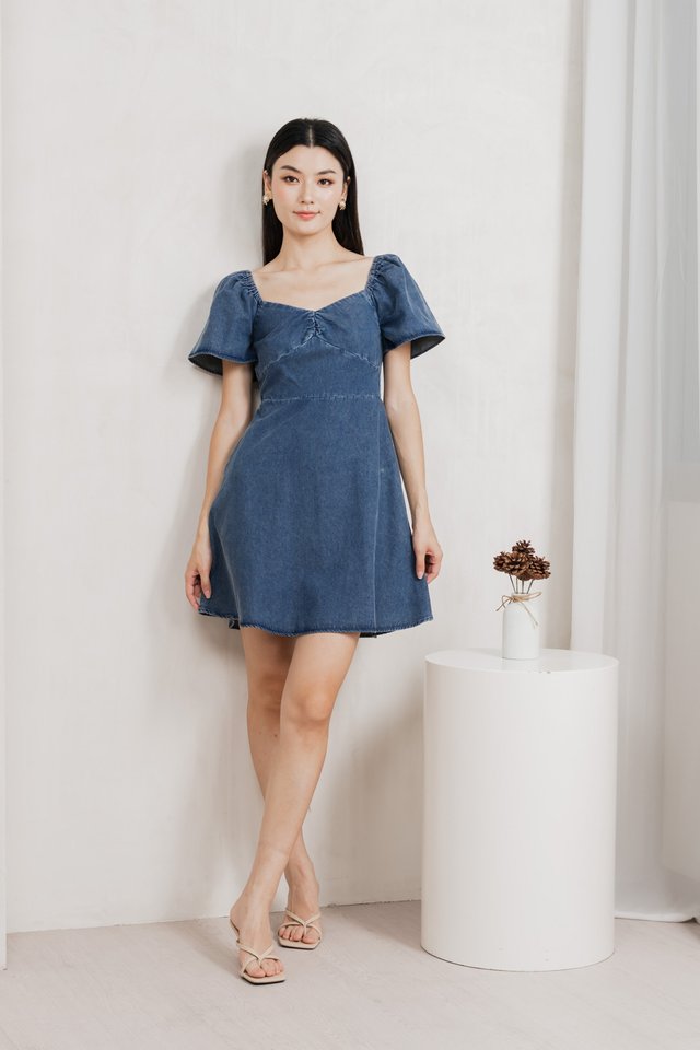 Fawn Denim Sweetheart Dress