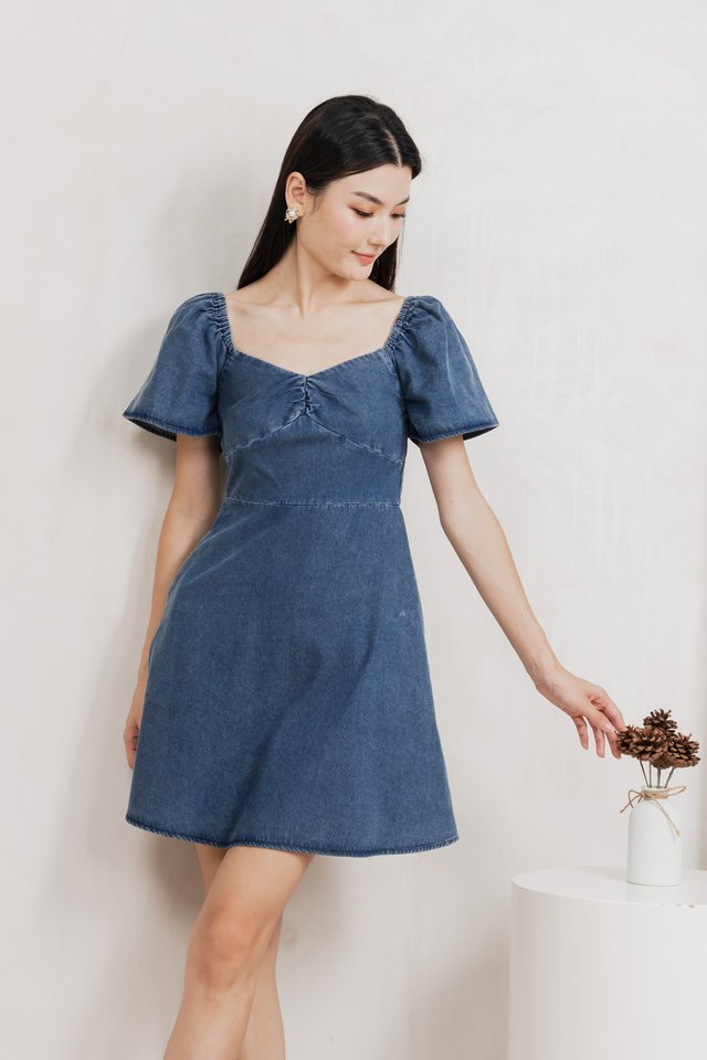 Fawn Denim Sweetheart Dress